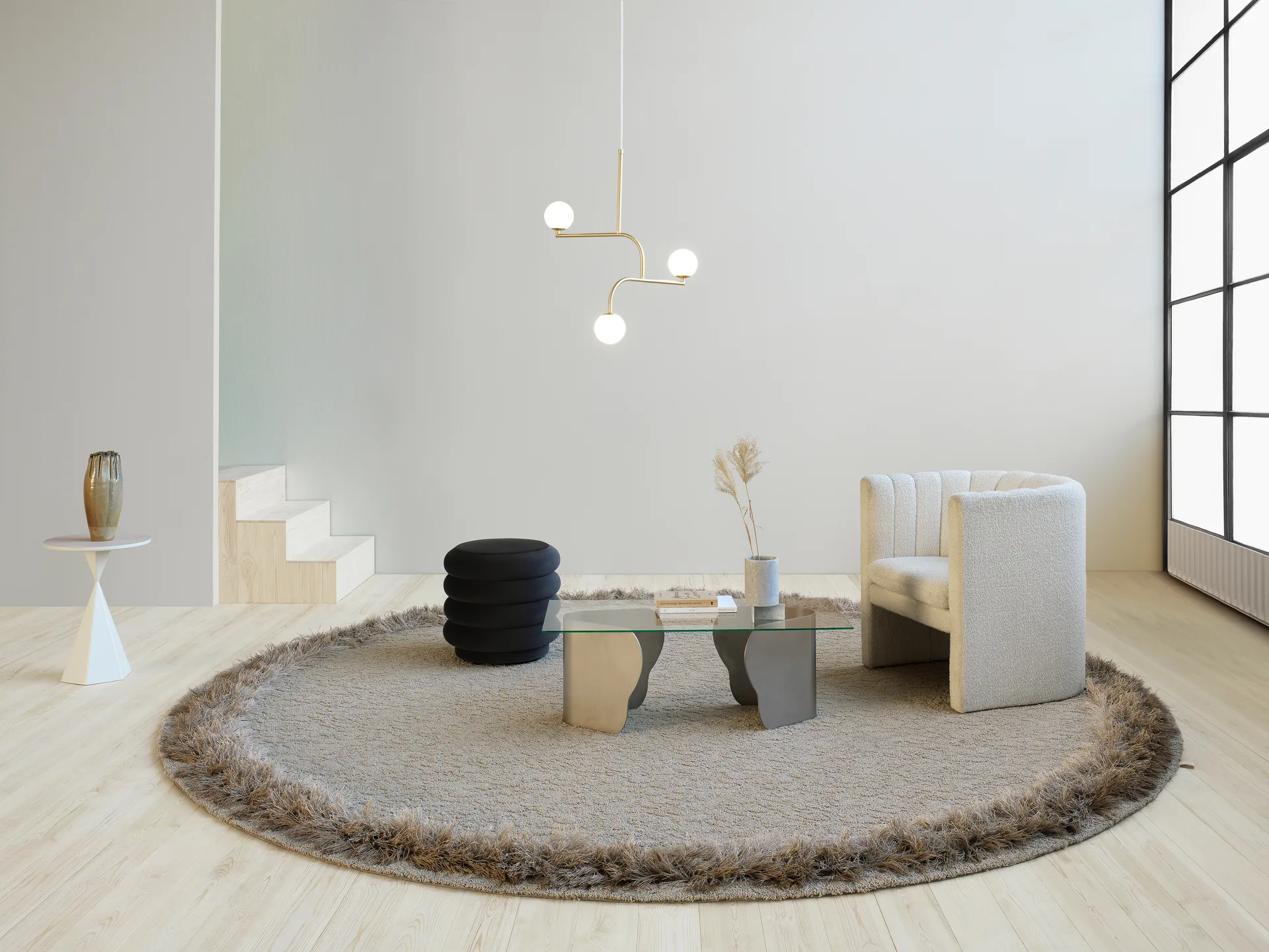 Feather rug round Ø200 cm, Heron Kasthall