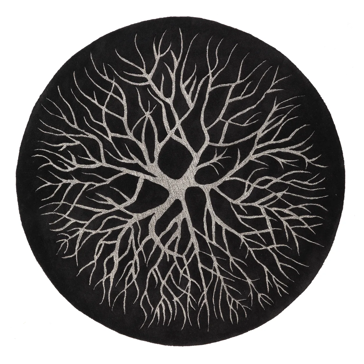 Kateha Birds nest hand woven rug o 220 cm Charcoal | Scandinavian Design | Wool rugs | Grey