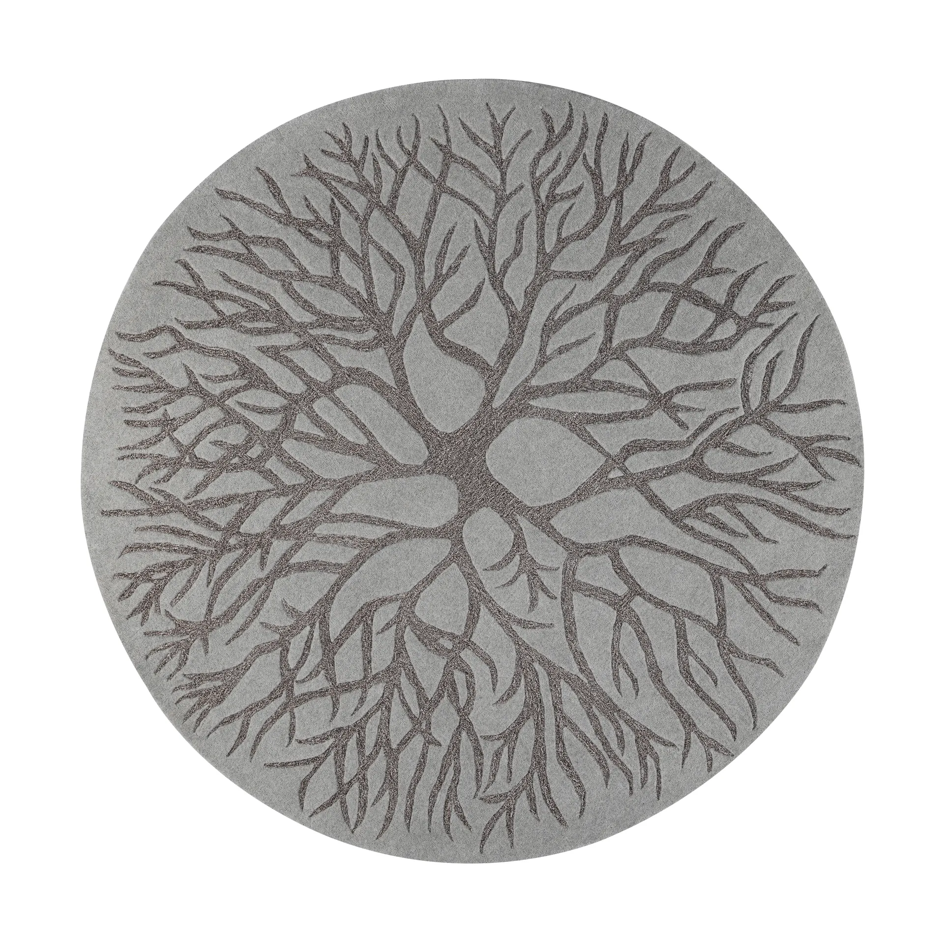 Birds nest hand woven rug Ø 220 cm, MD Grey Kateha