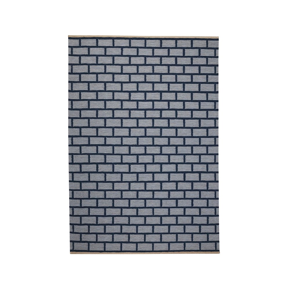 Kateha Brick rug Blue, 200x300 cm | Scandinavian Design | Wool rugs | Blue