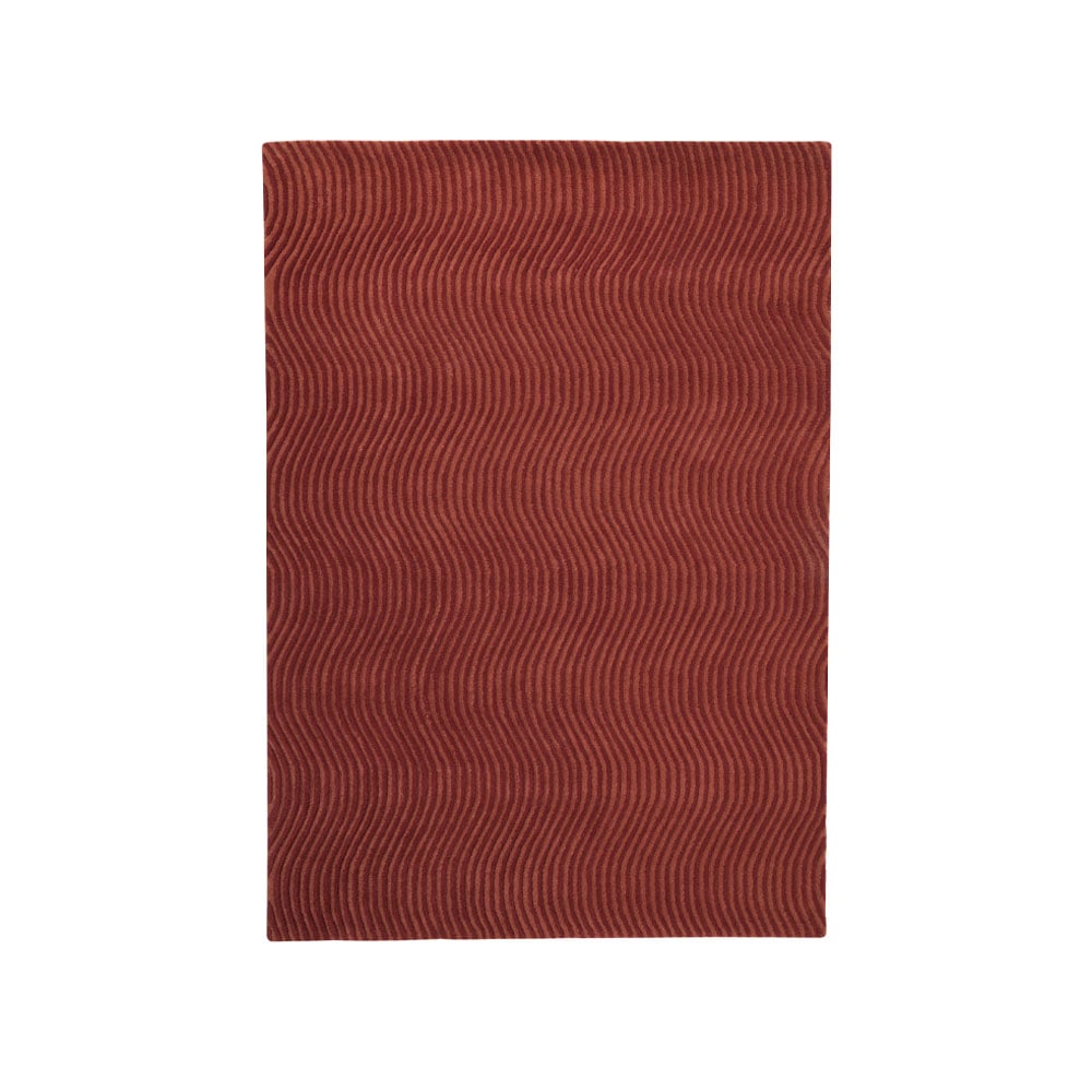 Kateha Dunes Wave rug Dusty red, 200x300 cm | Scandinavian Design | Wool rugs | Red
