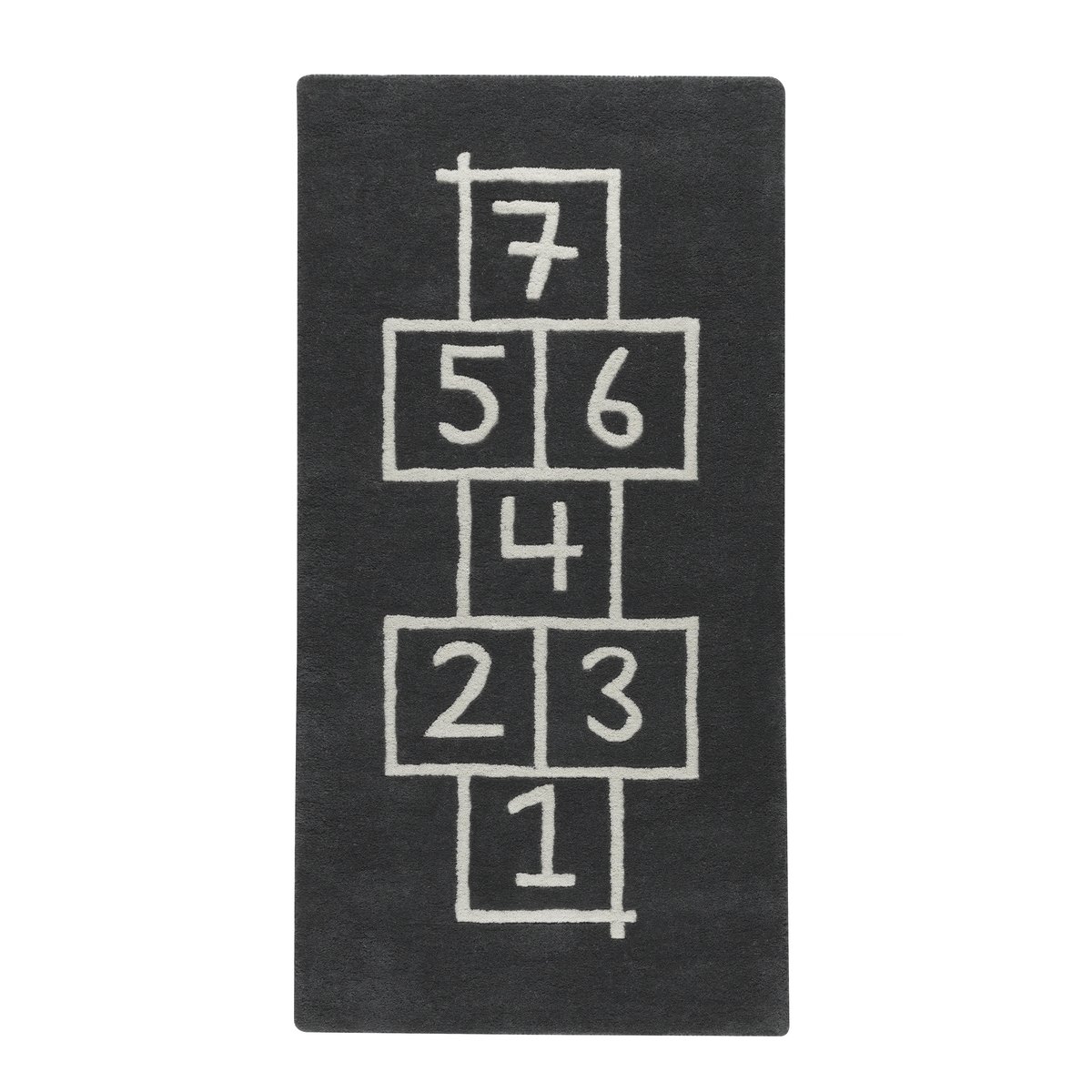 Kateha Hopscotch rug asphalt (dark grey) | Scandinavian Design | Children's rugs | Grey