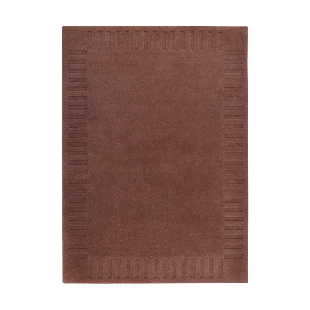 Kateha Lea original wool rug Rust-45, 170x240 cm | Scandinavian Design | Fringe & Deep pile rugs | Brown