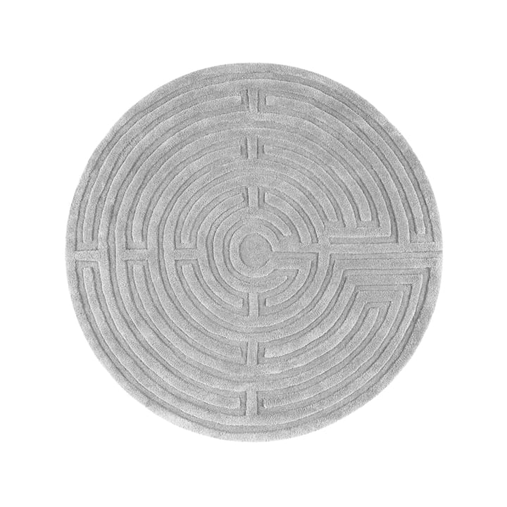 Minilabyrinth rug round - silver grey (grey), 130 cm - Kateha