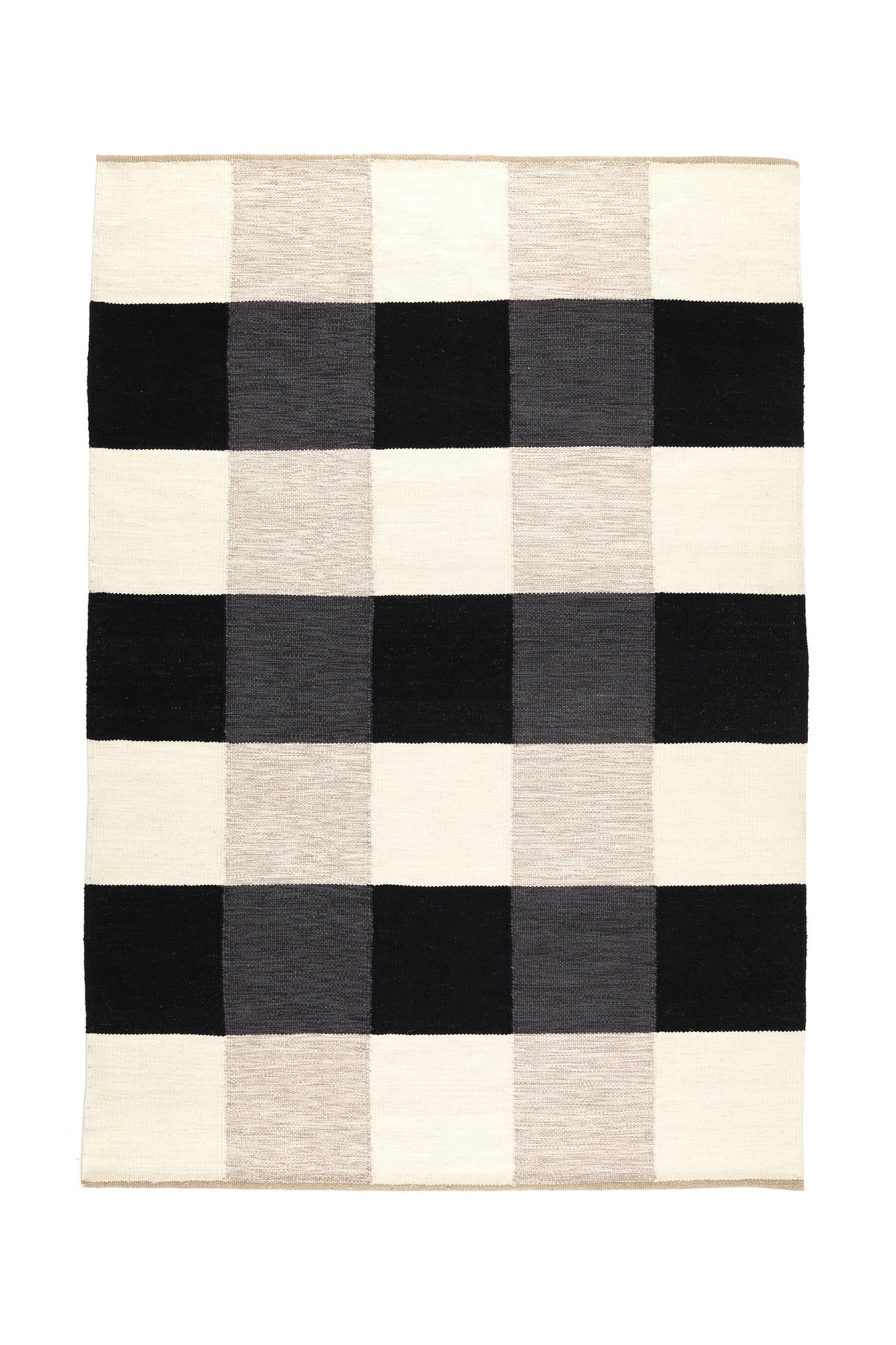 Kateha Night and Day handwoven rug 170x240 cm Black & white