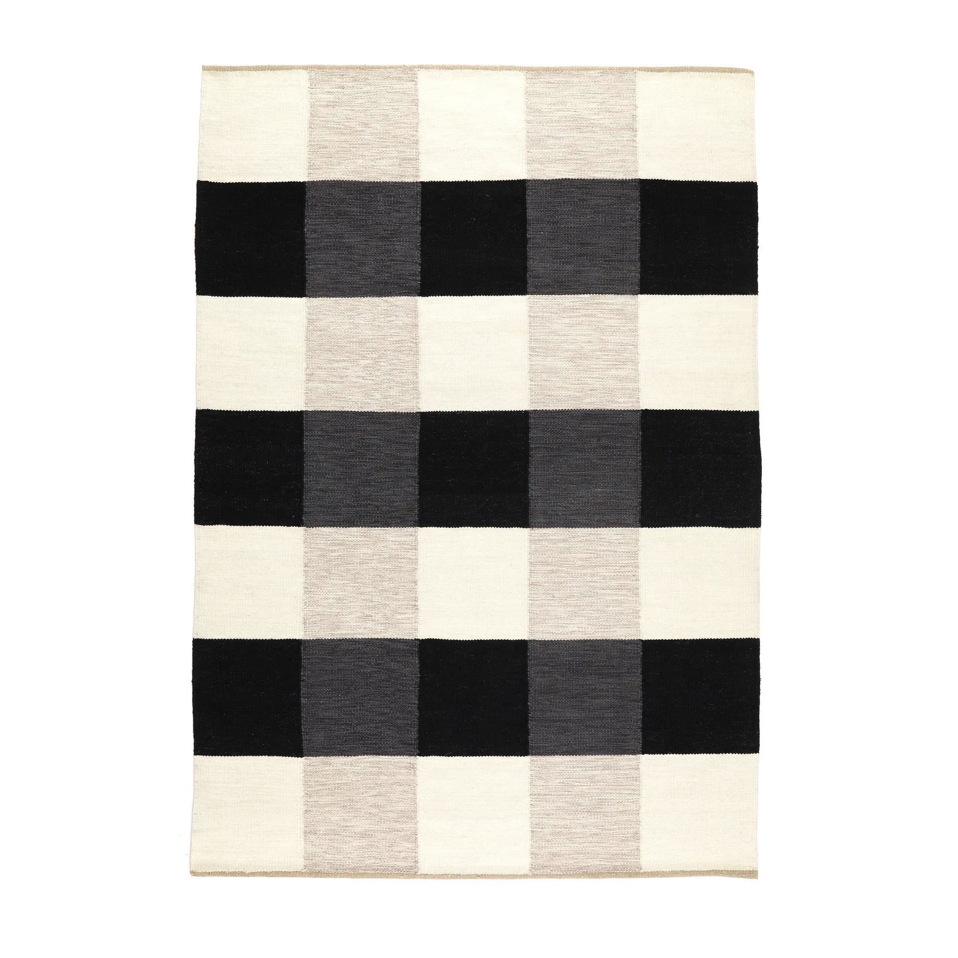 Night and Day handwoven rug 170x240 cm, White-black 200x300 cm Kateha