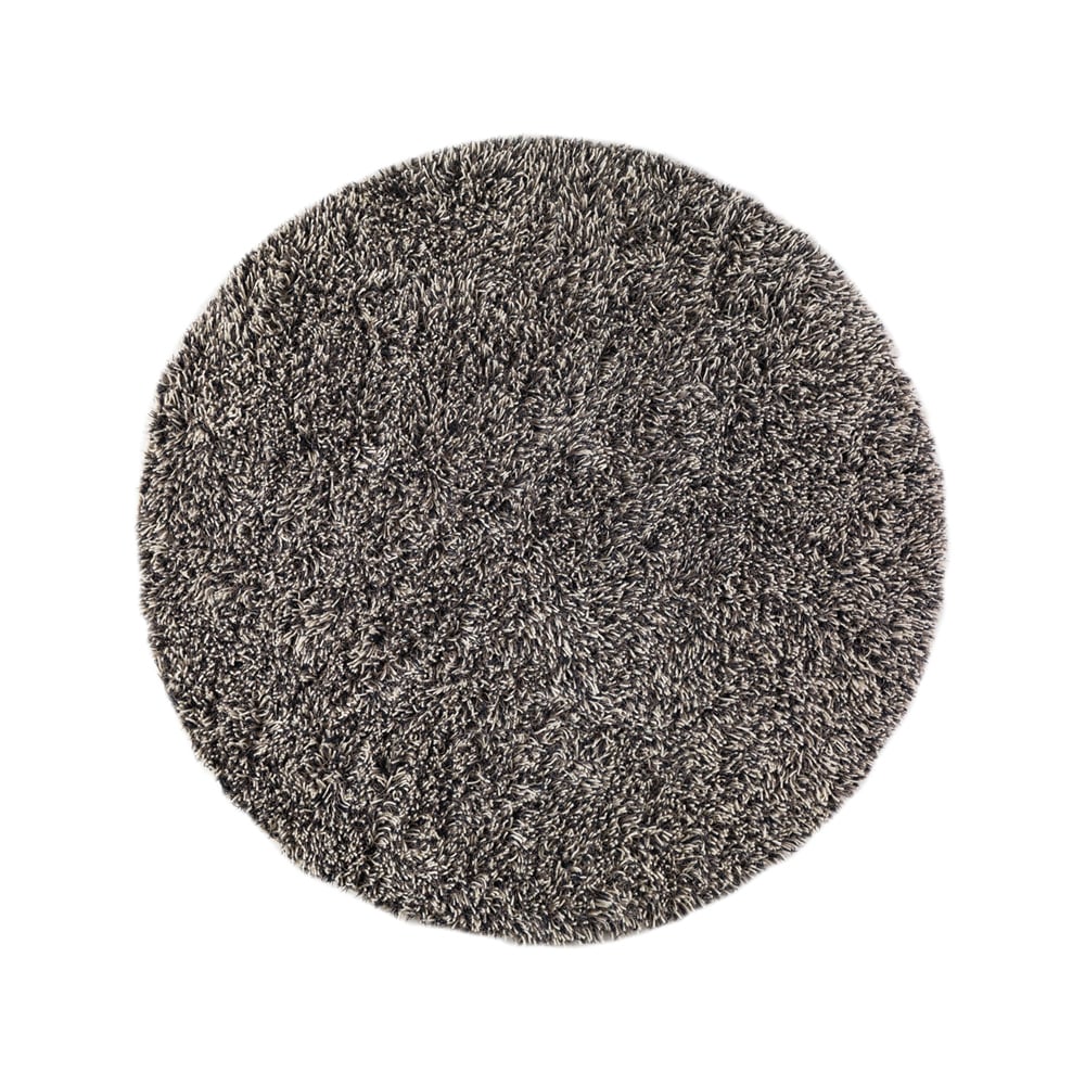 Kateha Shaggy rug round White/charcoal, 220 cm | Scandinavian Design | Wool rugs | White