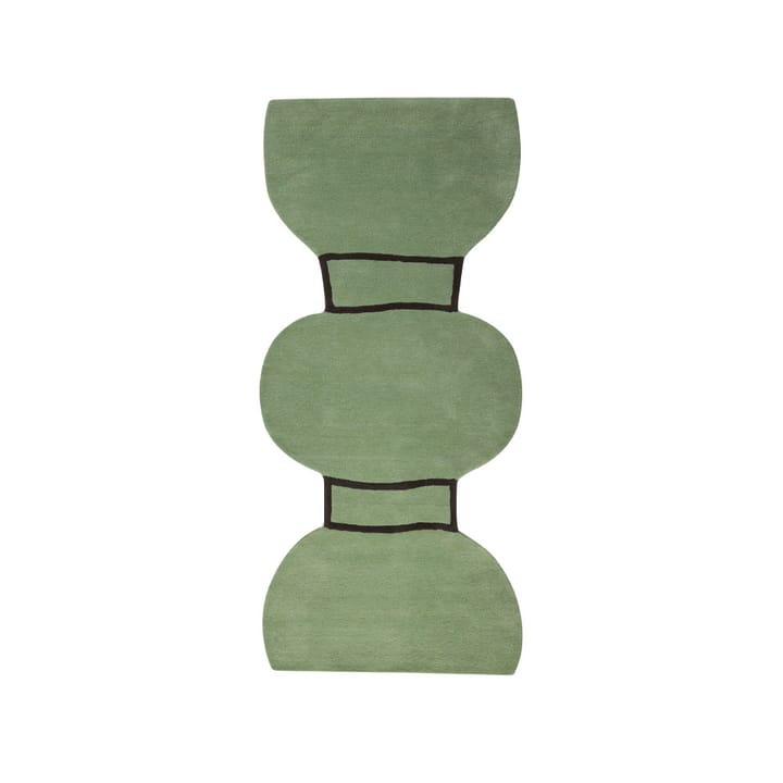 Silhouette figure rug - Dusty green, 110x240 cm - Kateha