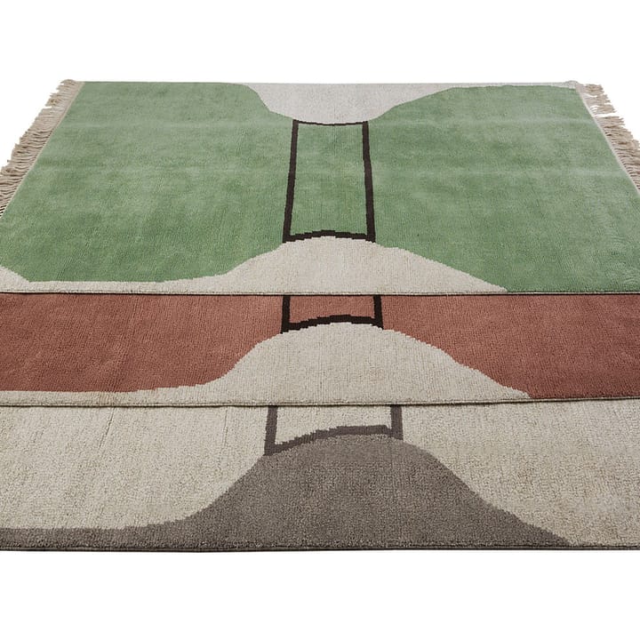 Silhouette flossa rug - Dusty green, 200x300 cm - Kateha