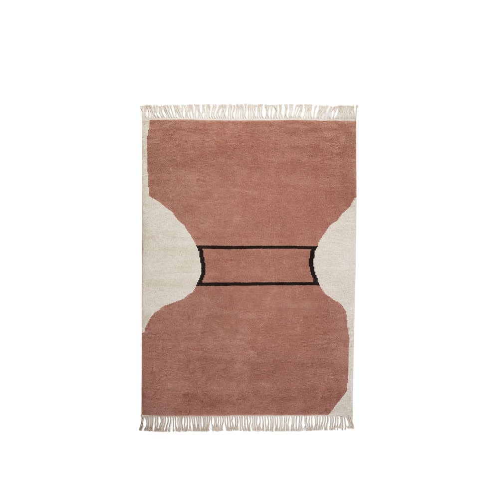 Kateha Silhouette flossa rug Dusty red, 170x240 cm | Scandinavian Design | Fringe & Deep pile rugs | Red