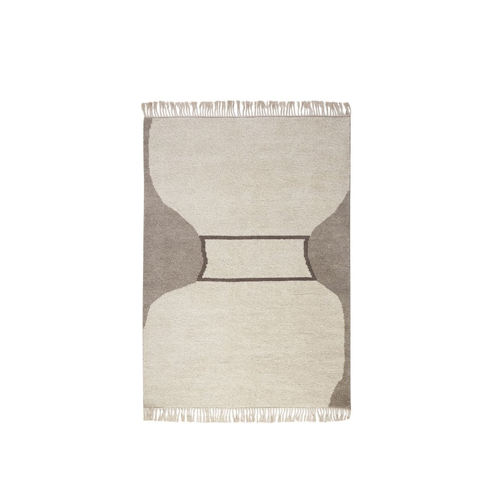 Kateha Silhouette flossa rug Natural, 170x240 cm | Scandinavian Design | Fringe & Deep pile rugs | Beige