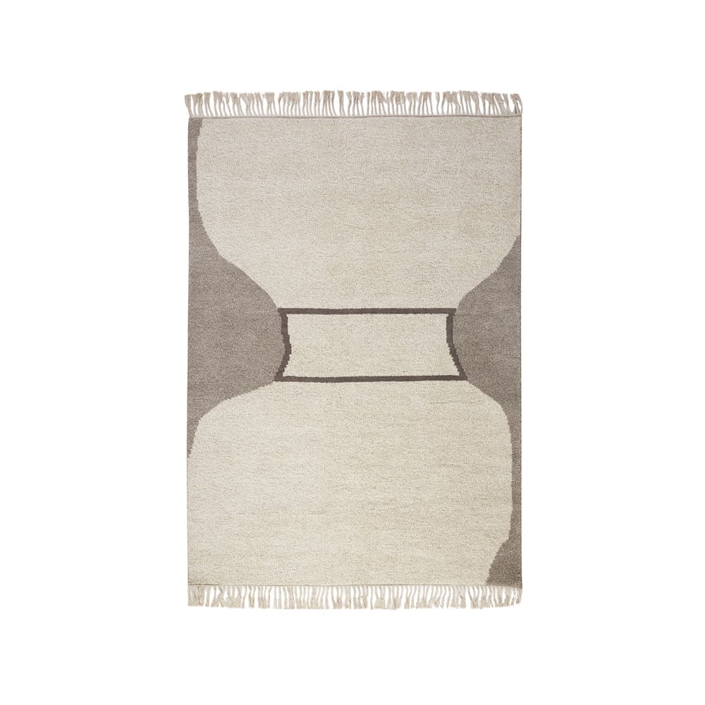 Kateha Silhouette flossa rug Natural, 200x300 cm | Scandinavian Design | Fringe & Deep pile rugs | Beige
