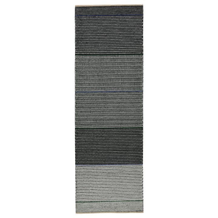 Tribulus One wool carpet 80x250 cm - black, white, blue, green - Kateha