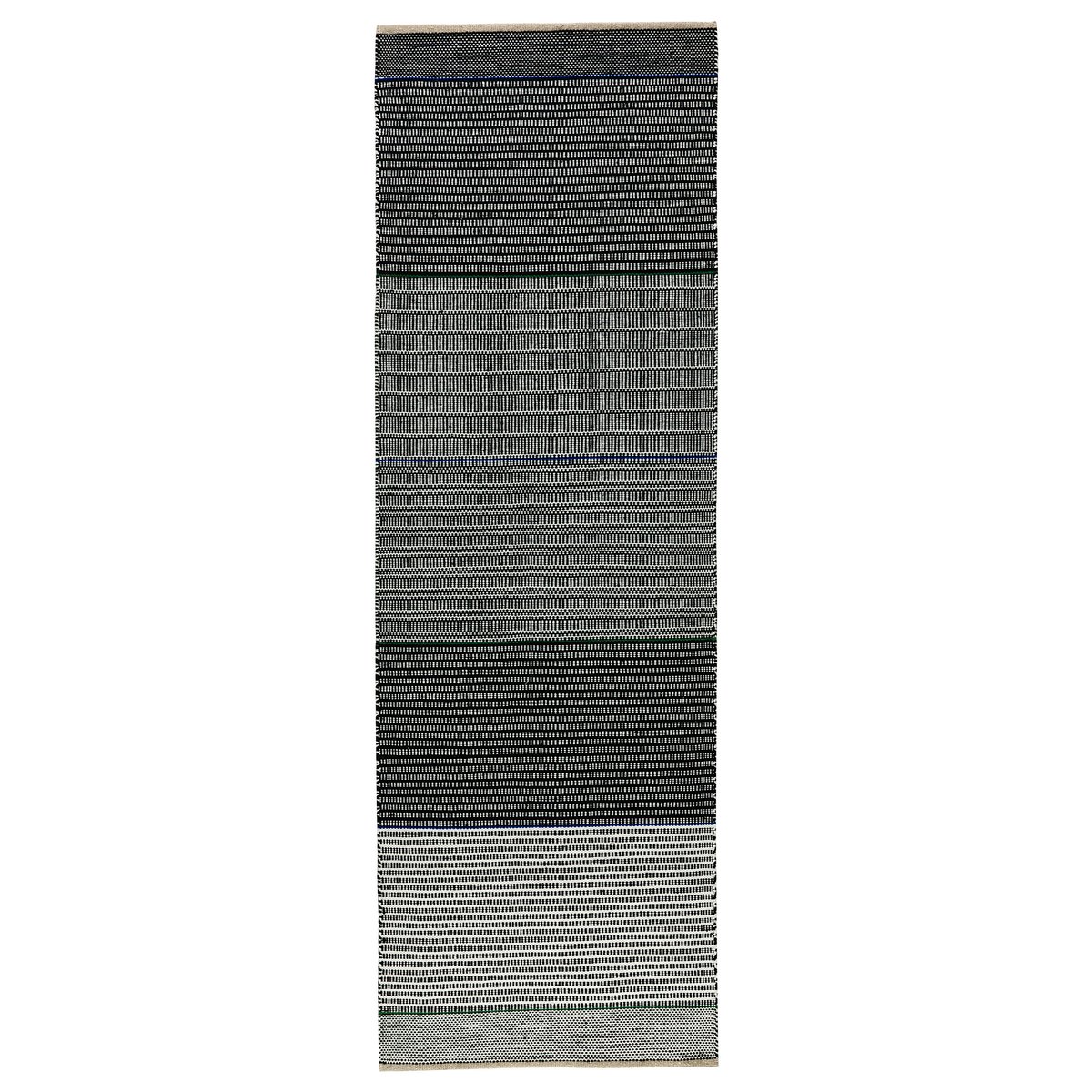 Kateha trib One wool carpet 80x250 cm black, white, blue, green