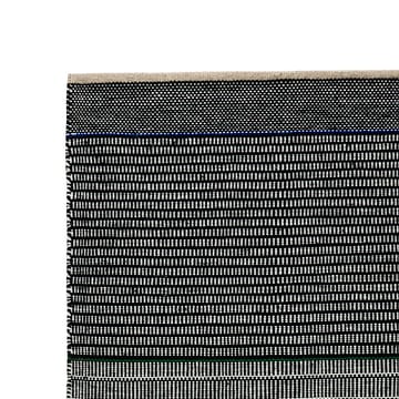 Tribulus One wool carpet 80x250 cm - black, white, blue, green - Kateha