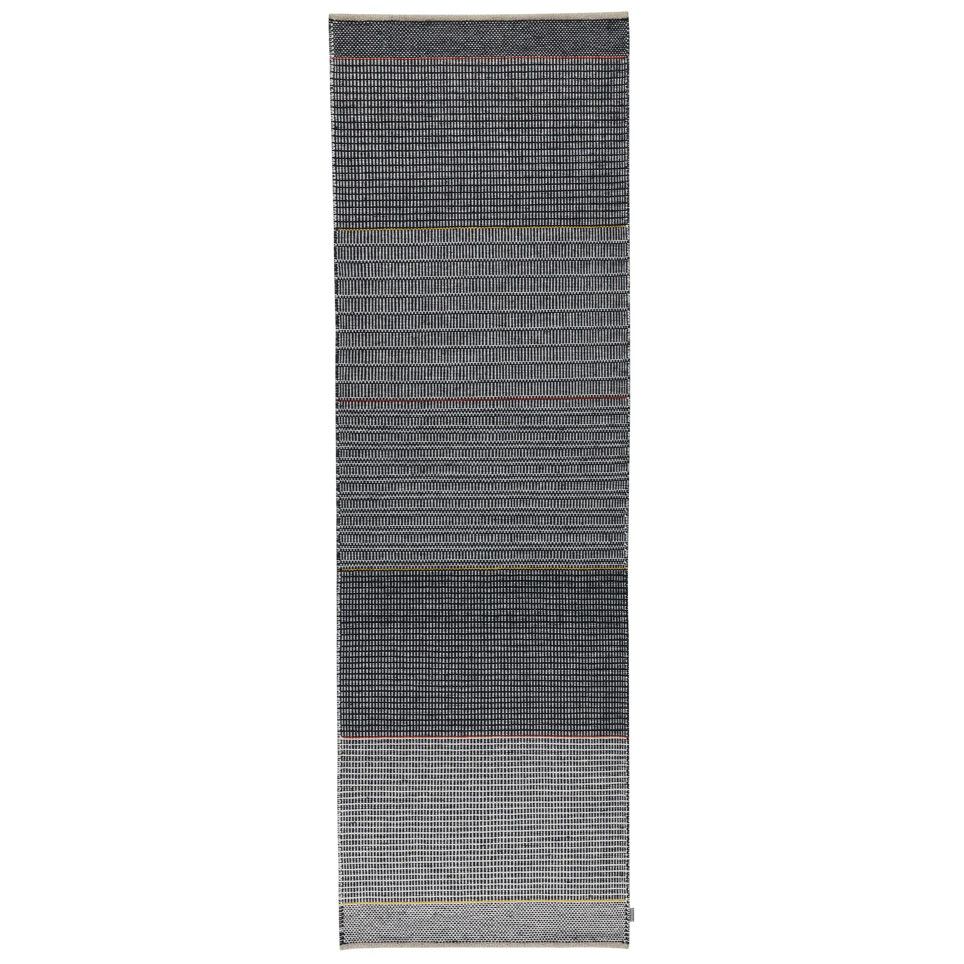 Tribulus One wool carpet 80x250 cm, black, white, red, yellow Kateha