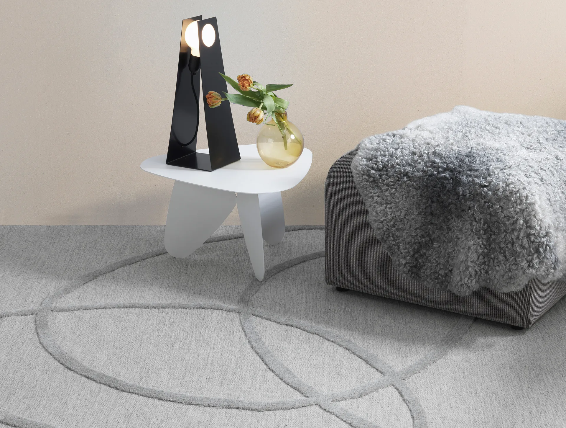 Verbena wool rug, Grey, 170x240 cm Kateha