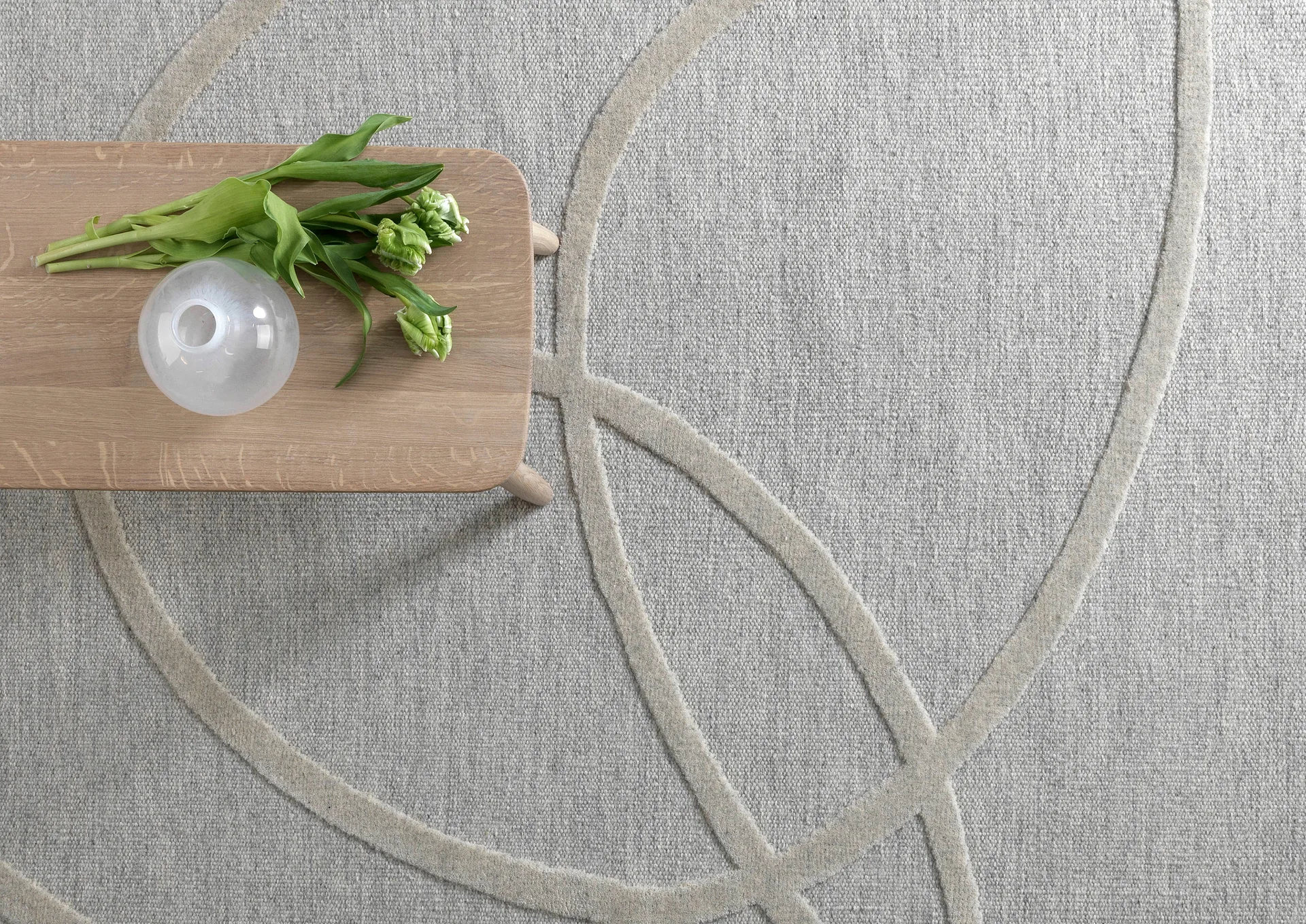 Verbena wool rug, White, 200x300 cm Kateha