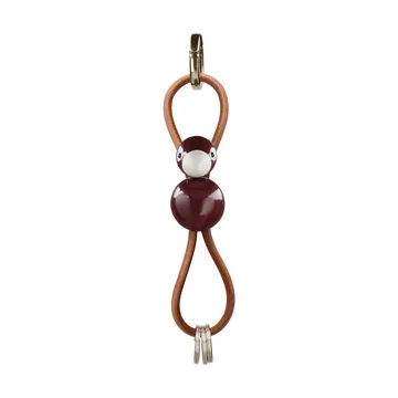 Kaj Bojesen bird keyring - Bordeaux, natural leather - Kay Bojesen Denmark