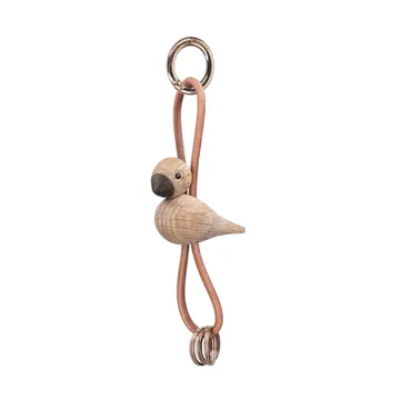 Kaj Bojesen bird keyring - Oak, natural leather - Kay Bojesen Denmark