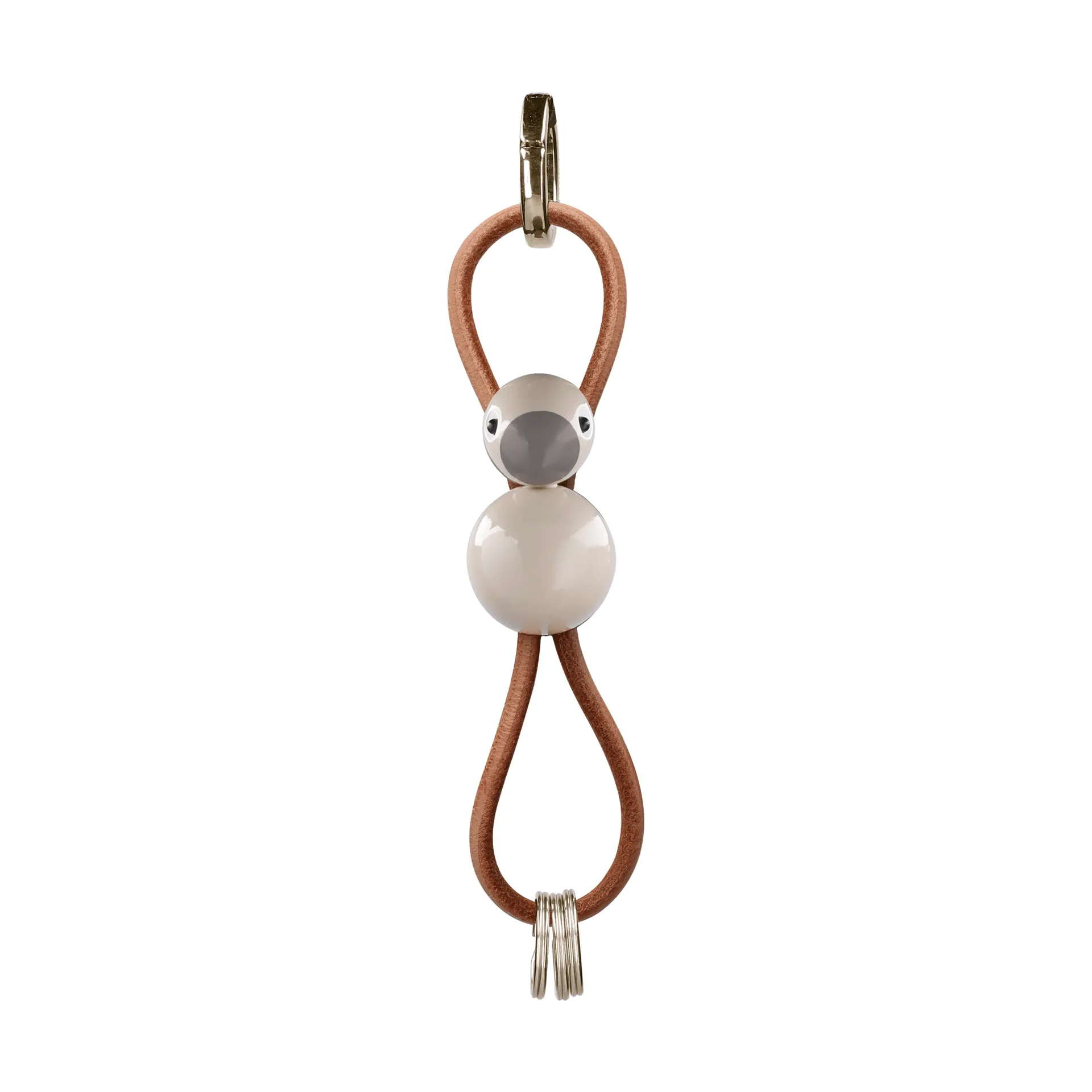 Kaj Bojesen bird keyring, Sand, natural leather Kay Bojesen Denmark