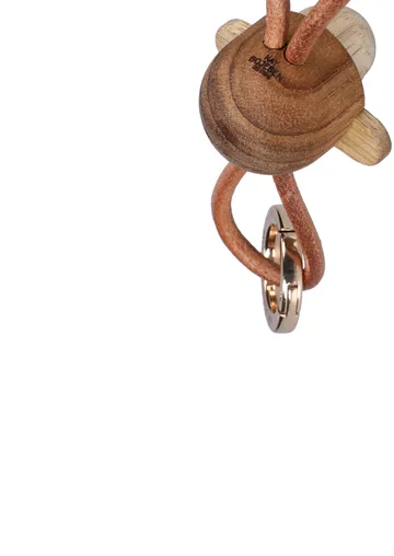 Kaj Bojesen monkey keyring - Teak, limba wood, natural leather - Kay Bojesen Denmark