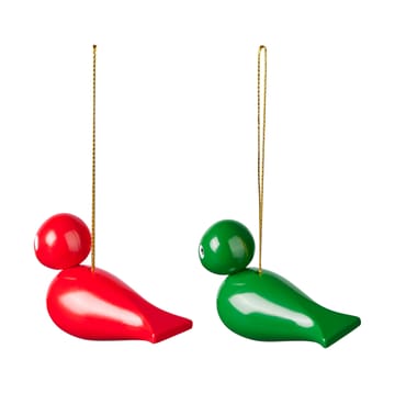 Kay Bojesen Christmas birds ornament 2 pieces - Red-green - Kay Bojesen Denmark