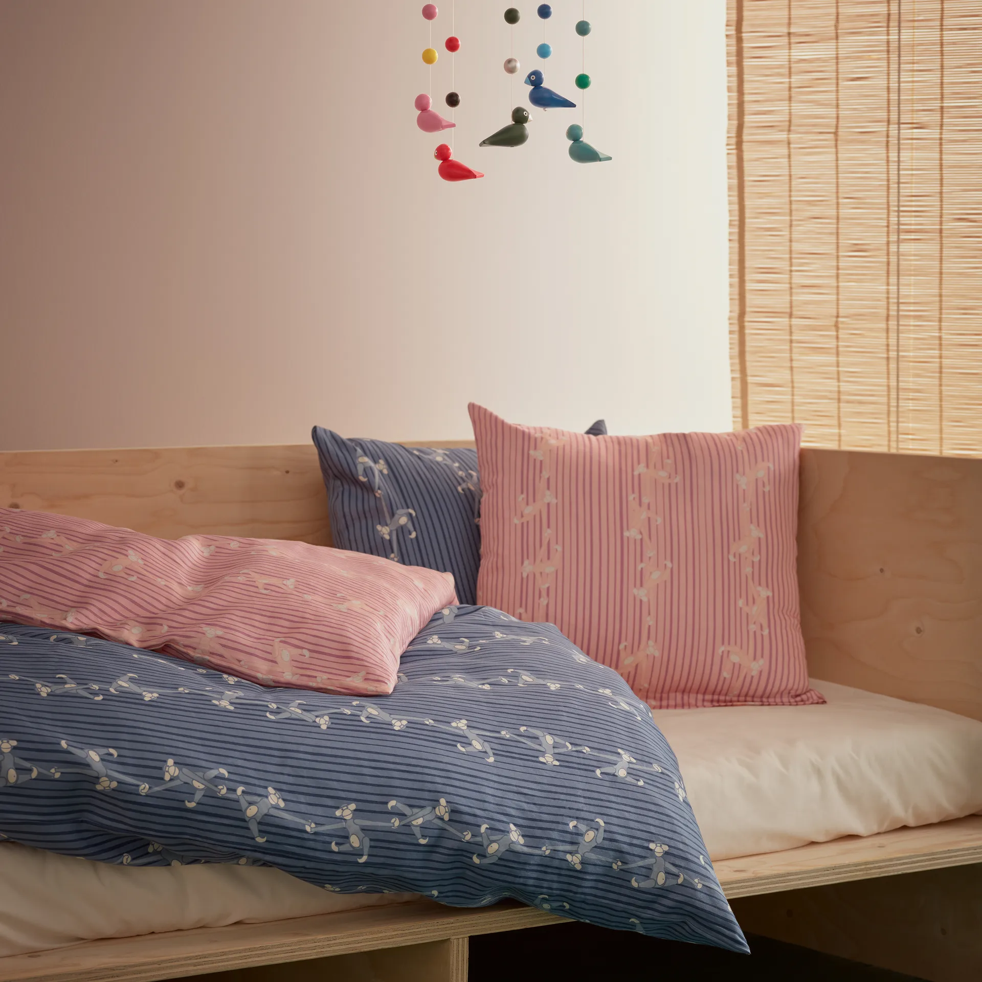 Kay Bojesen duvet cover set monkey 100x140 cm, Blue Kay Bojesen Denmark