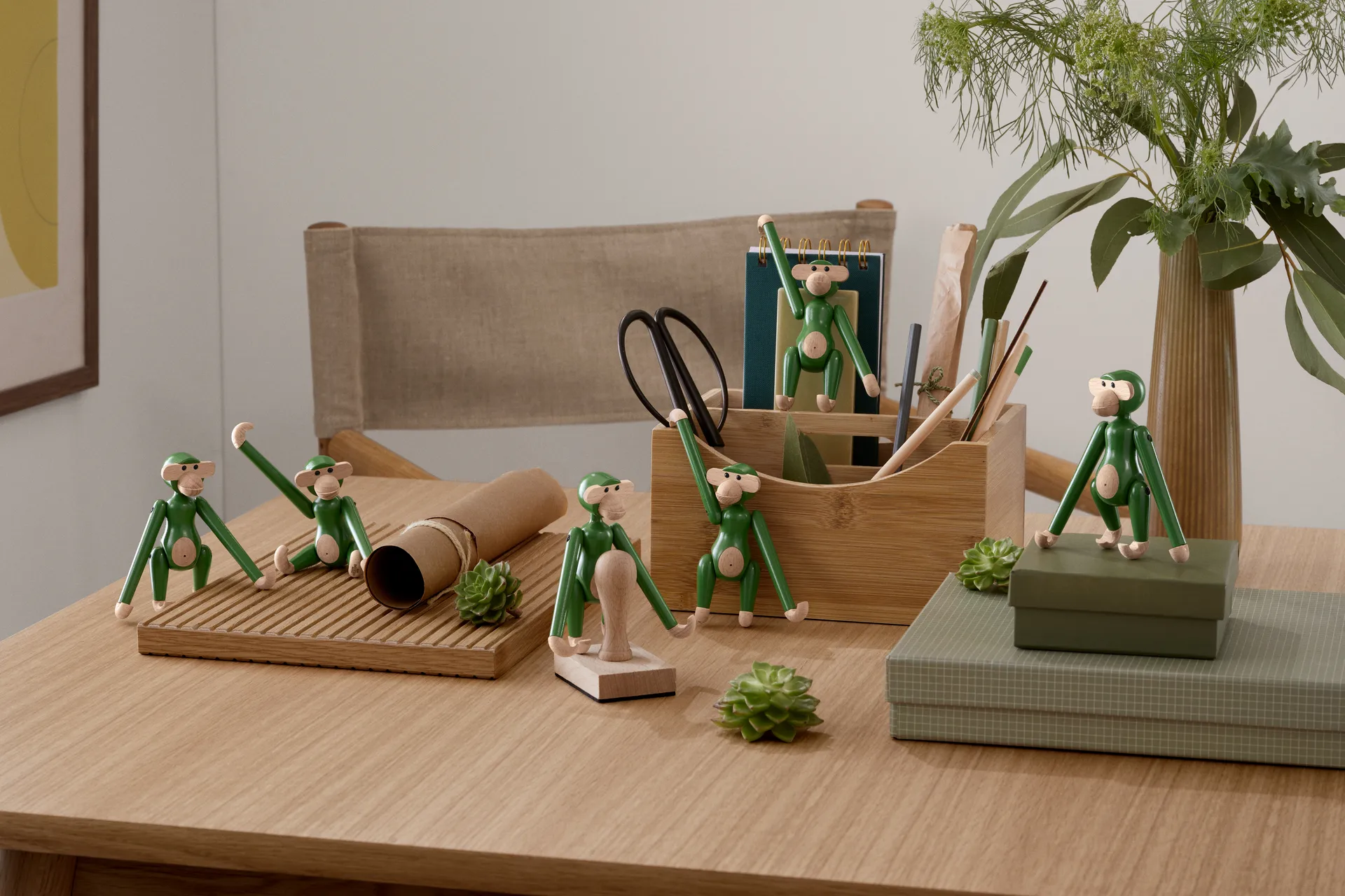 Kay Bojesen mini vintage monkey, Green Kay Bojesen Denmark