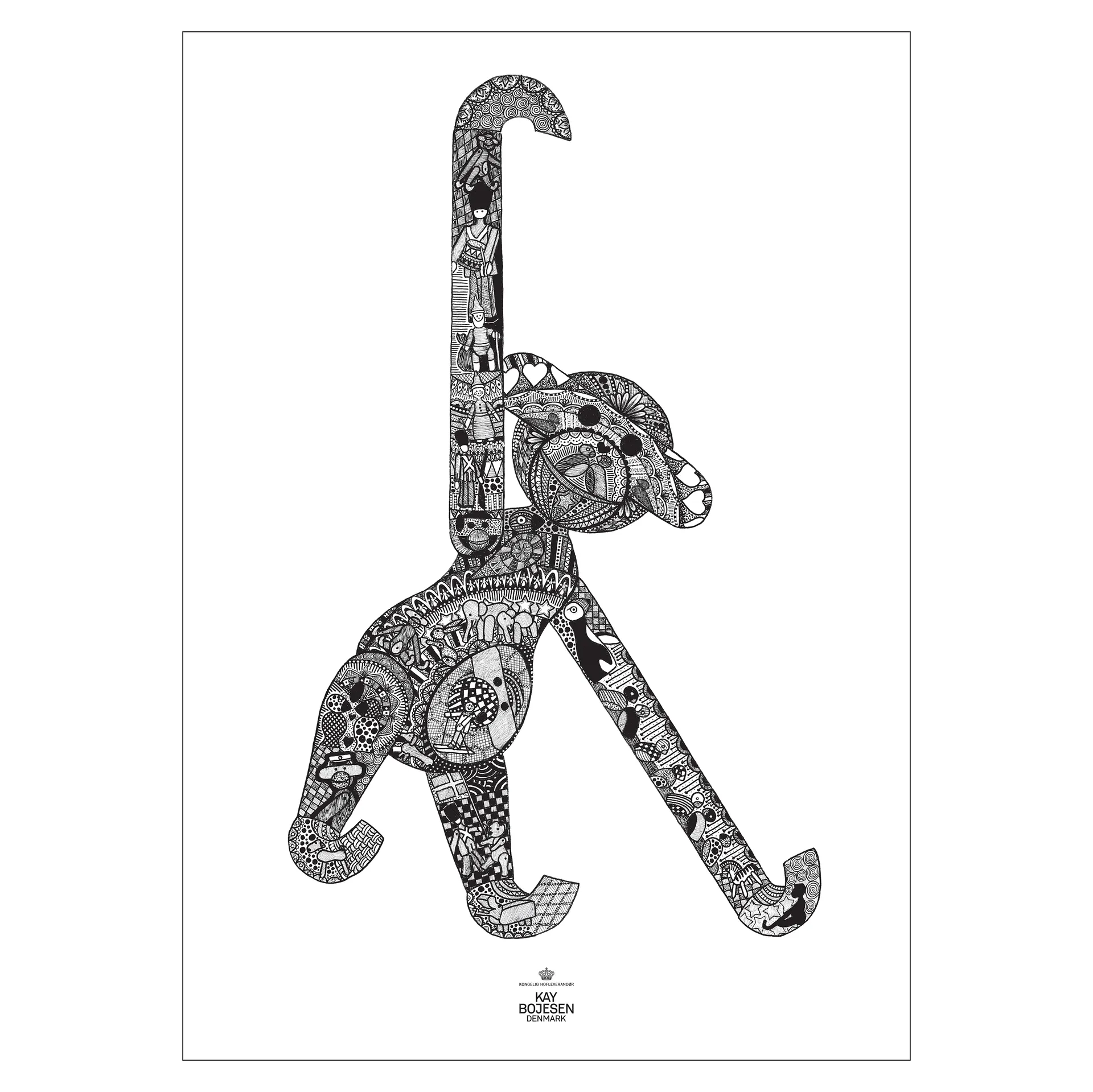 Kay Bojesen poster monkey, 50x70 cm Kay Bojesen Denmark