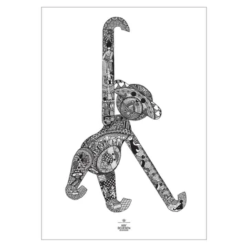 Kay Bojesen poster monkey - 50x70 cm - Kay Bojesen Denmark