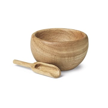 Kay Bojesen salt dish with spoon - Oak - Kay Bojesen Denmark