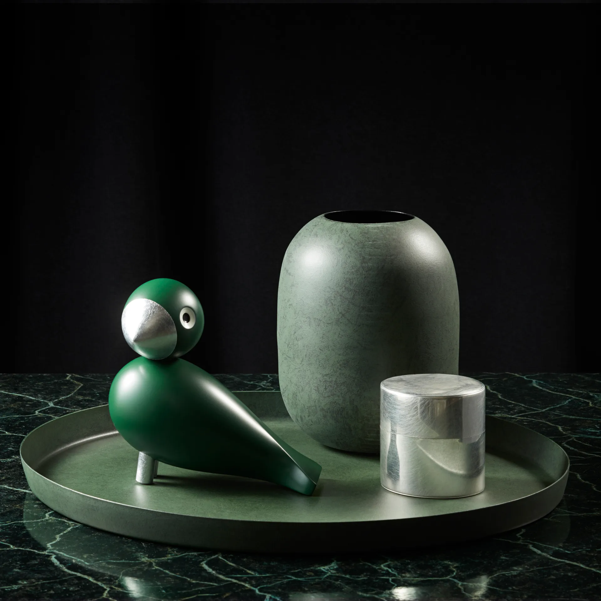 Kay Bojesen song bird Georg, Green-Silver Kay Bojesen Denmark