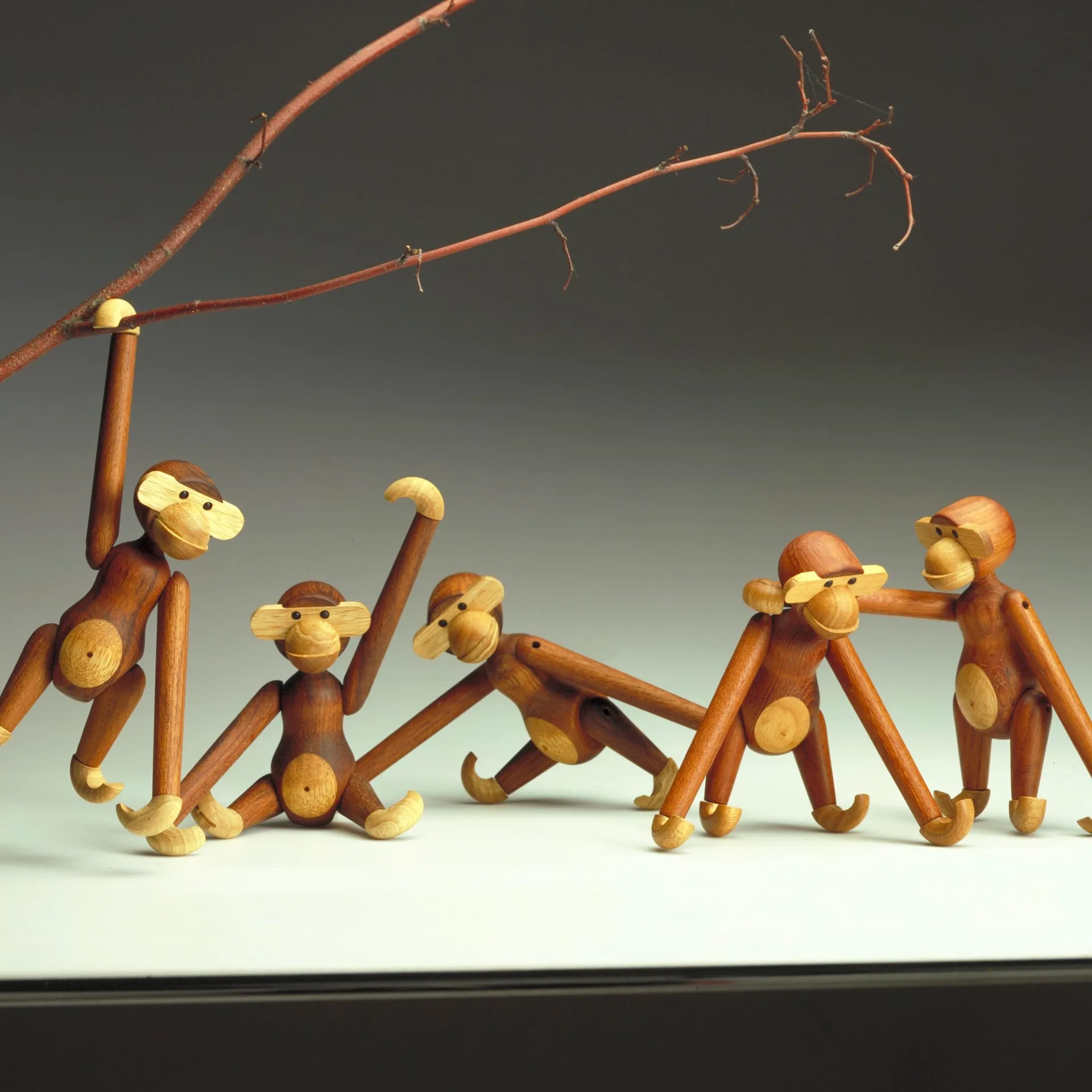 Kay Bojesen wooden monkey small, Teak-limba wood 20 cm Kay Bojesen Denmark