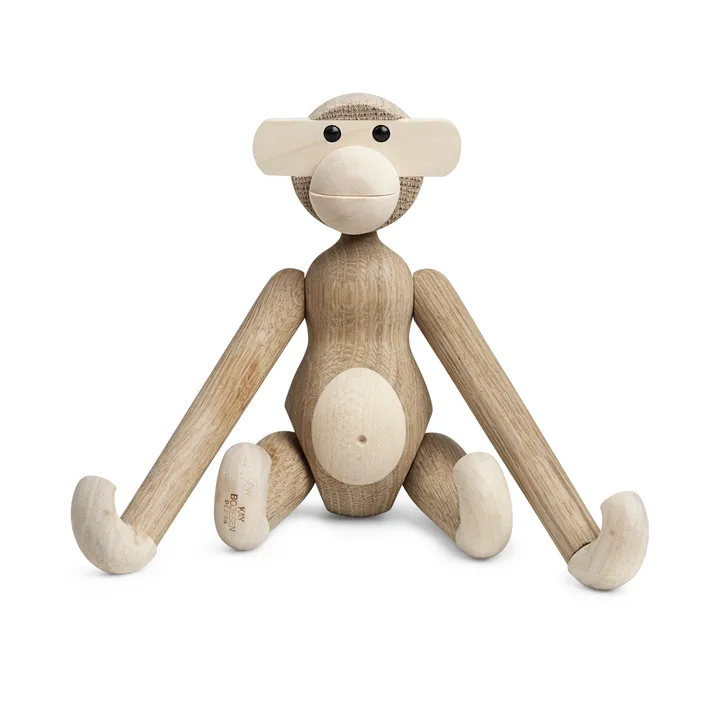 Kay Bojesen wooden monkey small - Untreated oak and maple, 20 cm - Kay Bojesen Denmark