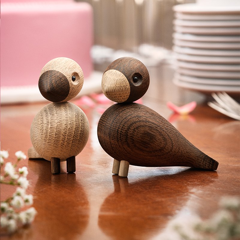 Lovebirds, 2-pack 期間限定販売送料無料 KAY BOJESEN, VINTAGE【車, 4人家族】 置物