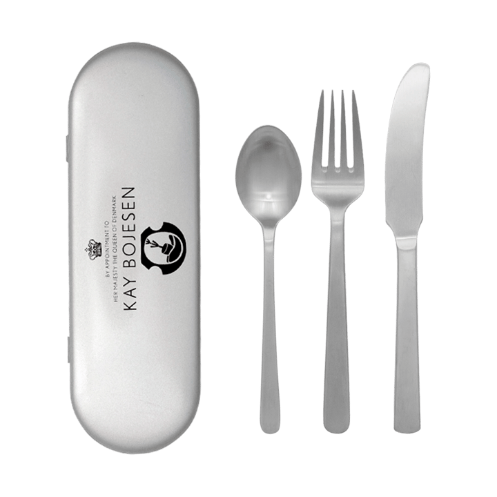 Grand Prix cutlery travel kit 3 pieces - Matte steel - Kay Bojesen