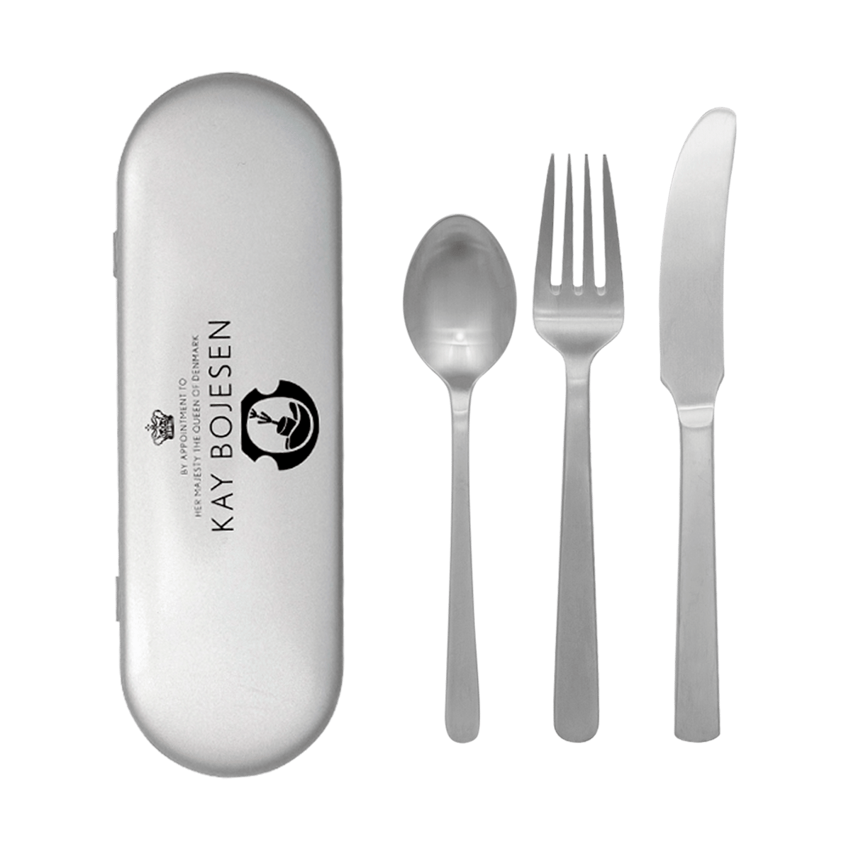 Kay Bojesen Grand Prix cutlery travel kit 3 pieces Matte steel