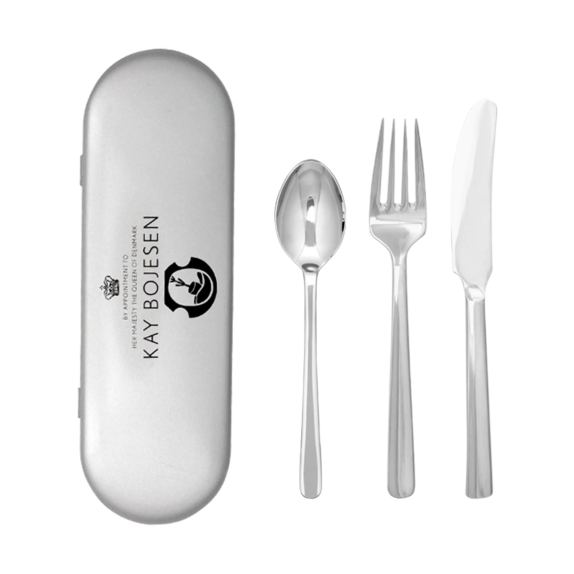 Grand Prix cutlery travel kit 3 pieces, Polished steel Kay Bojesen