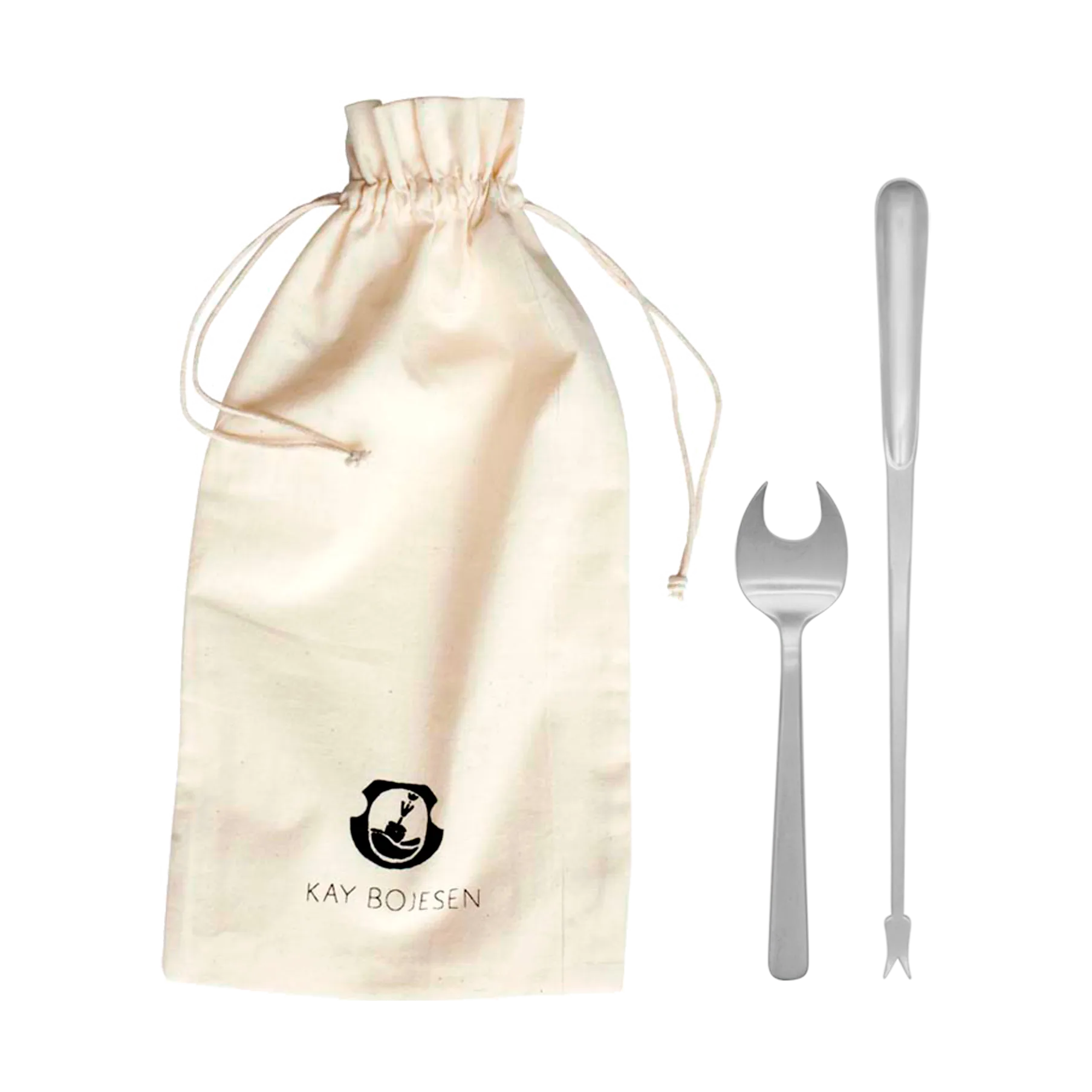 Grand Prix sea food cutlery 8 pieces, Matte steel Kay Bojesen