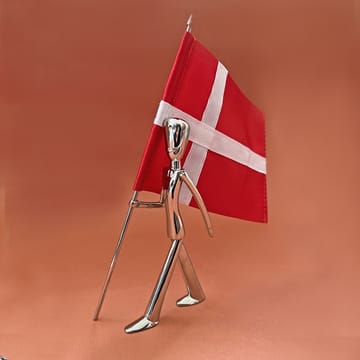 Royal Guard flag bearer figurine 18 cm - Polished steel - Kay Bojesen