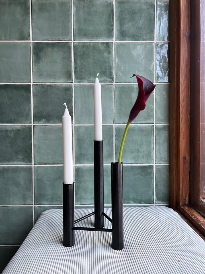 VISTA vase and candle sticks - Black - Kay Bojesen