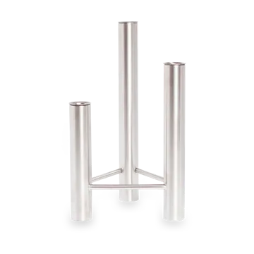VISTA vase and candle sticks - Matte steel - Kay Bojesen