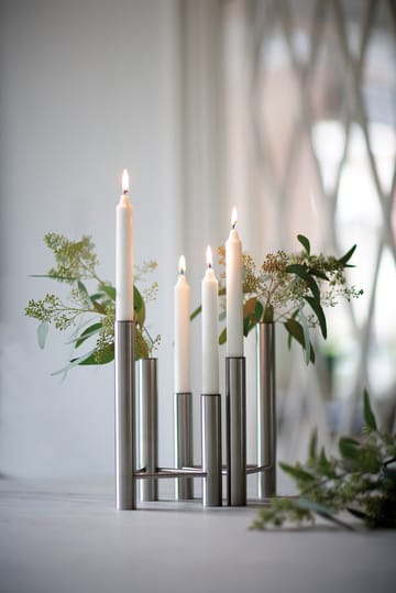 VISTA vase and candle sticks - Matte steel - Kay Bojesen