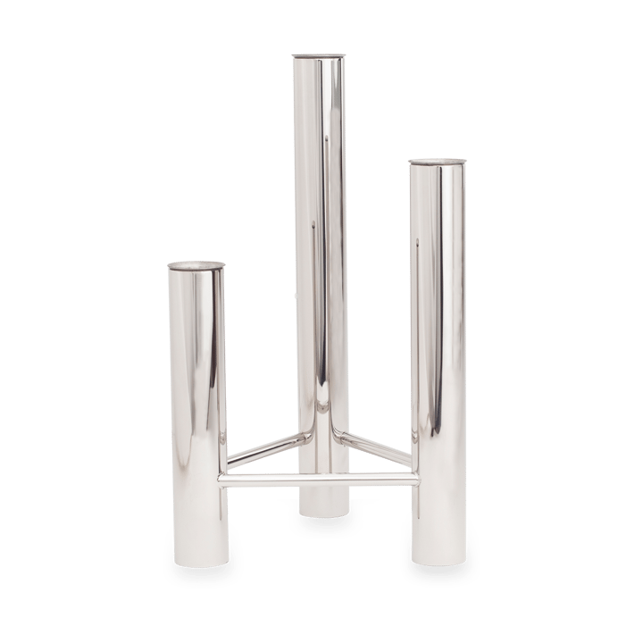 VISTA vase and candle sticks - Polished steel - Kay Bojesen