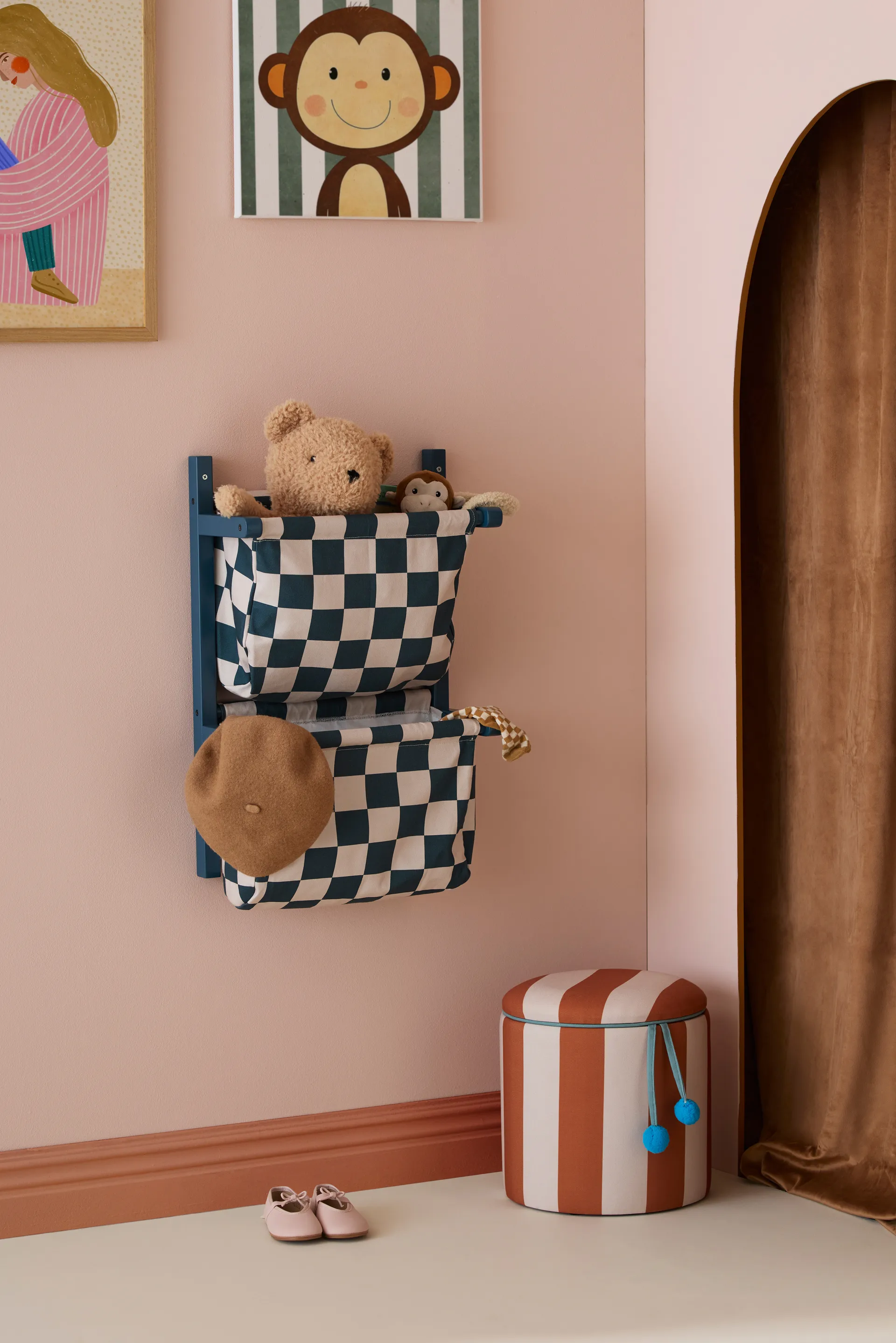 Bag shelf, grid, Teal, 40x19x60 cm Kid's Concept