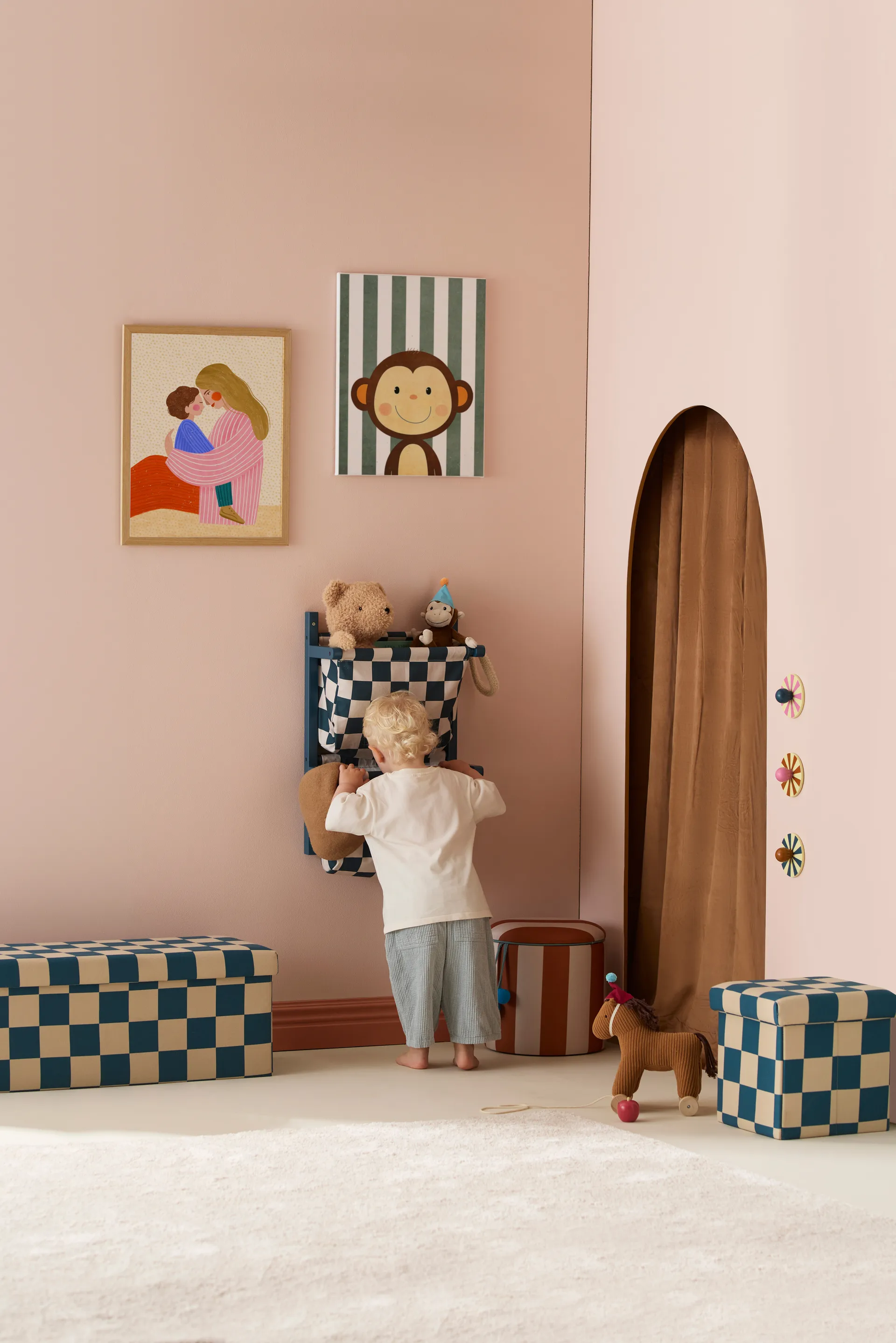 Bag shelf, grid, Teal, 40x19x60 cm Kid's Concept