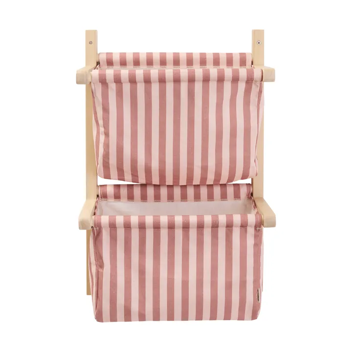 Bag shelf, striped - Brown pink, 40x19x60 cm - Kid's Concept