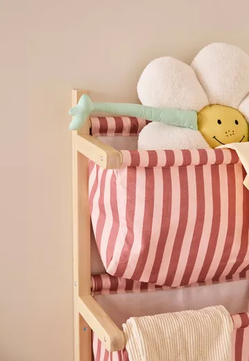 Bag shelf, striped - Brown pink, 40x19x60 cm - Kid's Concept