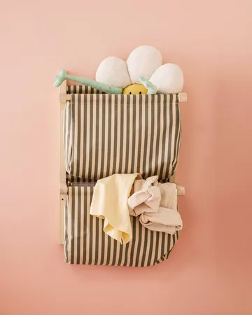 Bag shelf, striped - Green, 40x19x60 cm - Kid's Concept